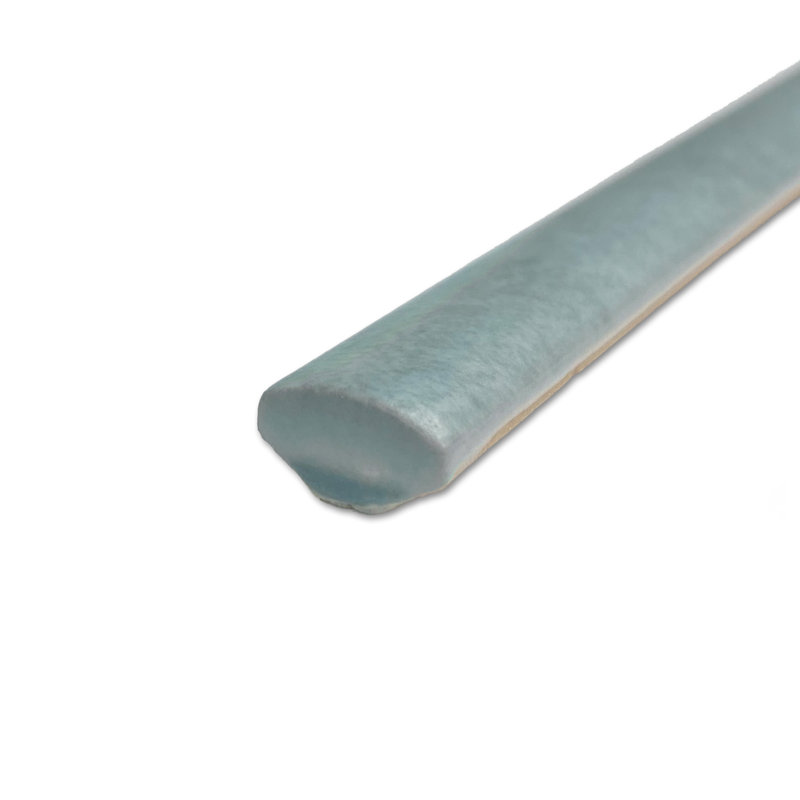 Coco Demi-Bullnose 1/2 In. X 7-7/8 In. Ceramic Wall Trim, Matte Blue Grass