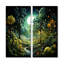 Forêt, forêt enchantée, pointillisme II, ensemble d'art mural forêt-114718329-114718333-114718334