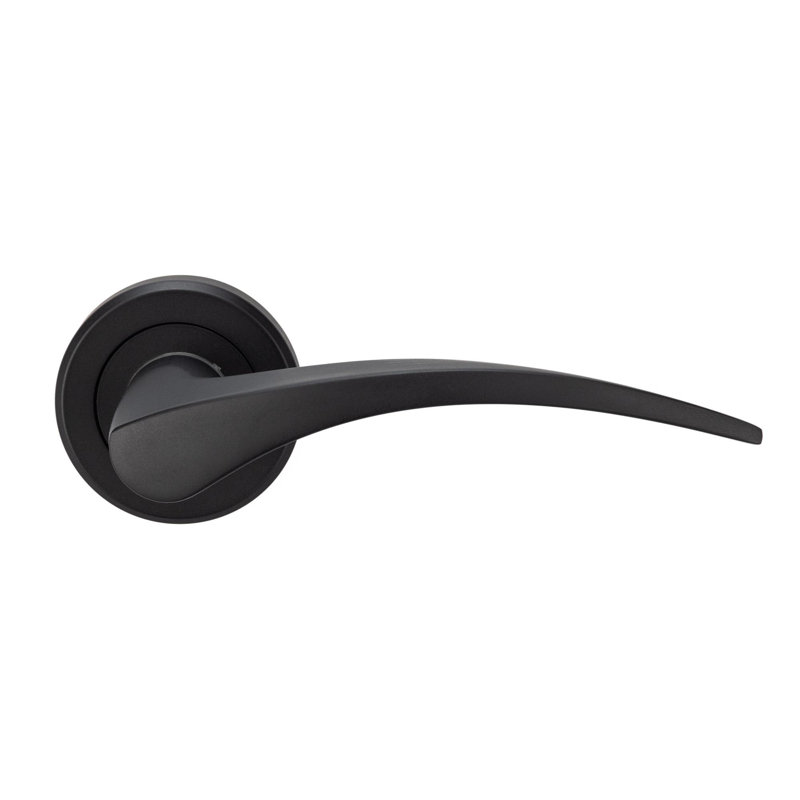 Serozzetta Latch Door Handle, Matt Black