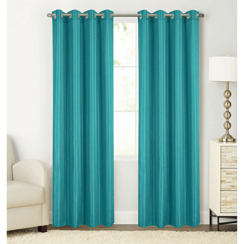 Rideau de fenêtre avec œillets Baragrey, Turquoise