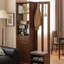 Armoire de séparation 74,8 "H en bois massif minimaliste moderne, console de rangement pour chaussures tout-en-un avec banc à chaussures et crochets à manteau pour le salon