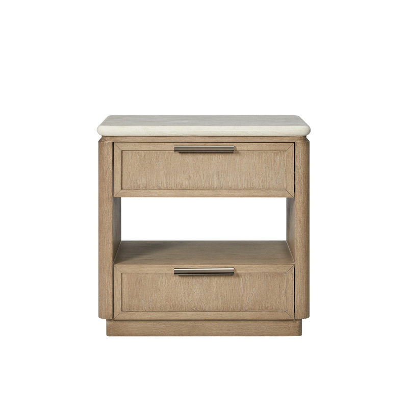 Table de chevet avec façades de tiroirs en placage
