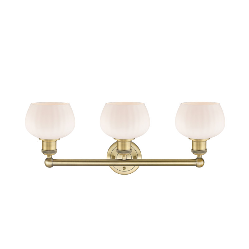 Noille 3 - Light Dimmable Vanity Light, Matte White, Brushed Brass