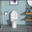 Toilette moderne en céramique une pièce, double chasse avec siège à revêtement doux