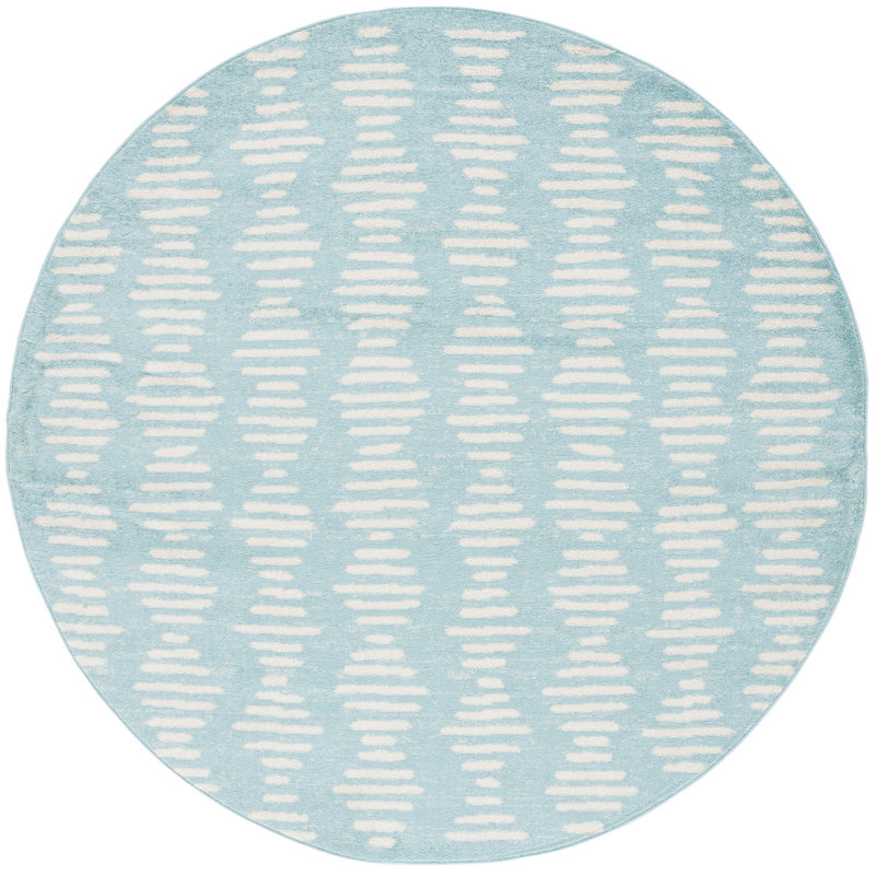 Kaled Tulum Performance Abstract Rug, Round 6'7"