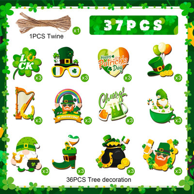 Ornements de la Saint-Patrick, 36 pièces décorations d'arbre de la Saint-Patrick
