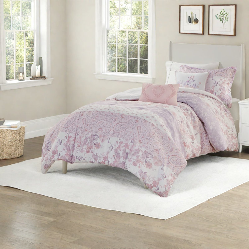 Soft Polyester Bedding Set, Vintage Floral Style For Home Use