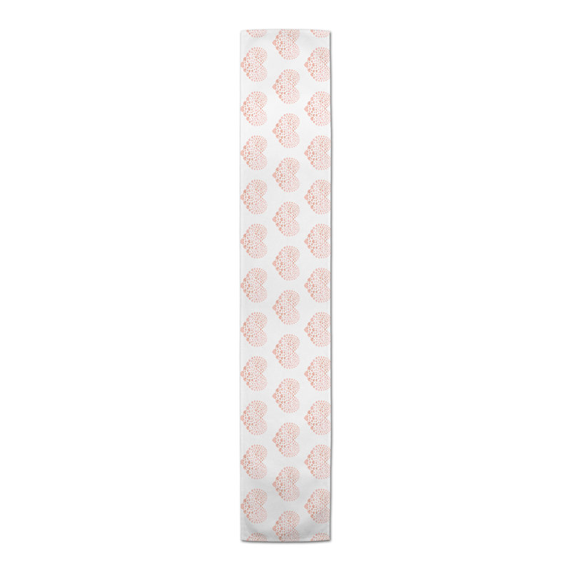 Ferrier Heart Table Runner, 90" L x 16" W, Pink