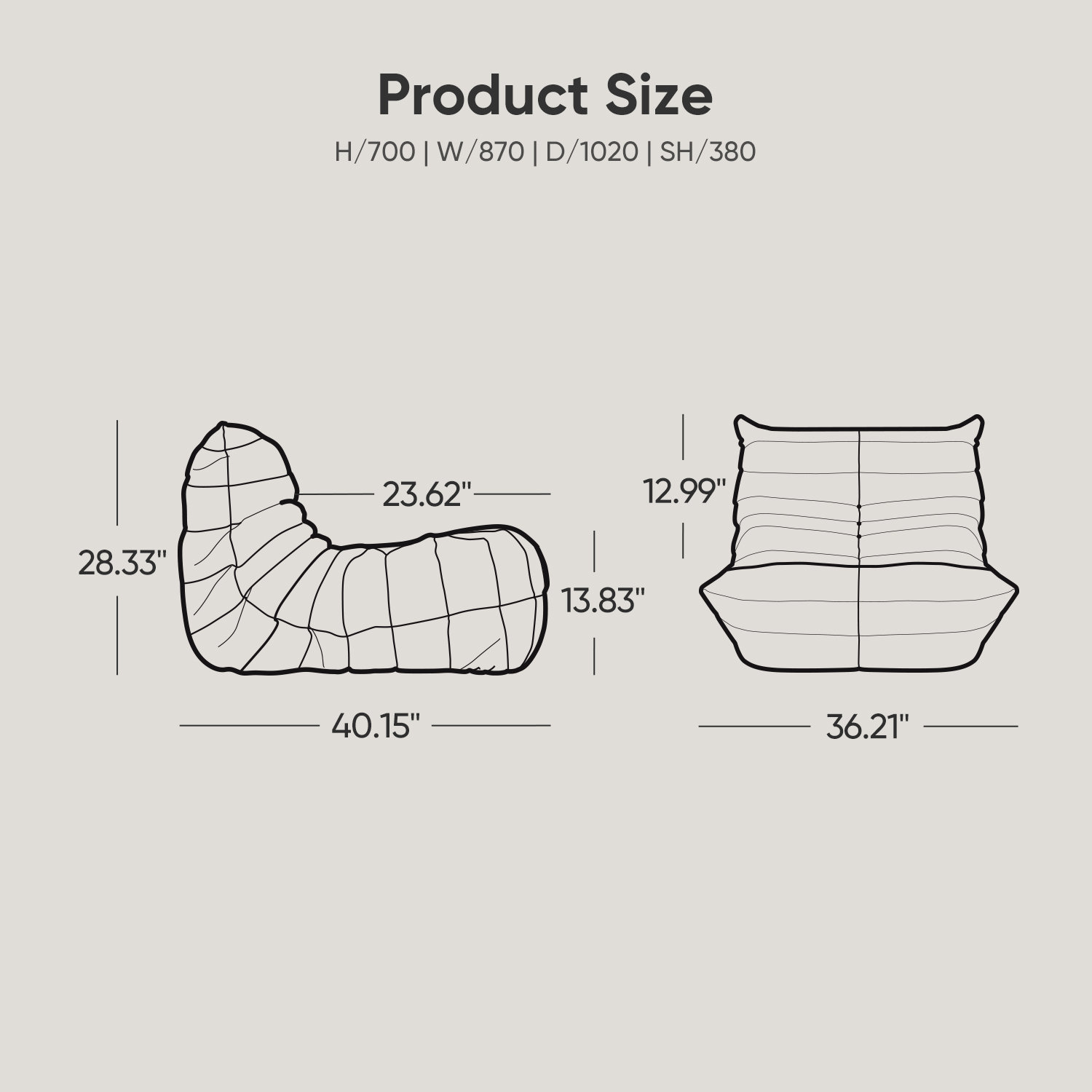 Microfiber Leather Standard Bean Bag Chair and Lounger