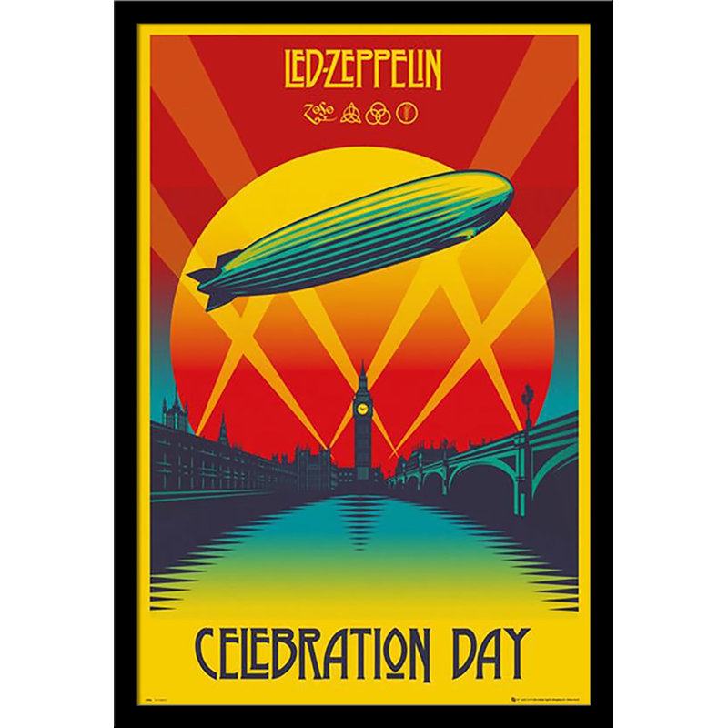 « Del Zeppelin célébration Day », impression d’art graphique sur papier encadrée