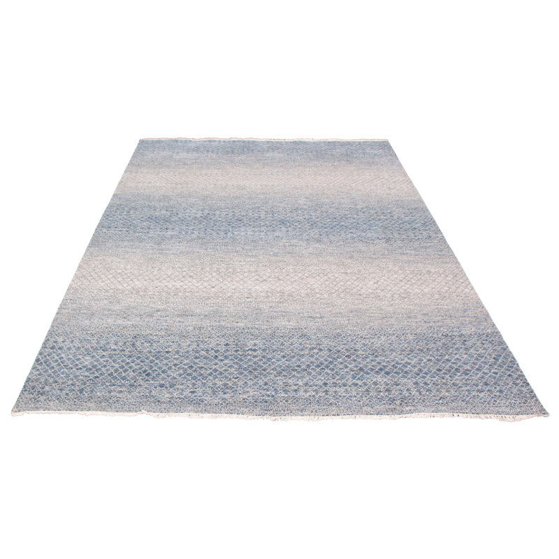Tapis gris foncé et ombre en soie 8 po 10 po x 12 po 2 po