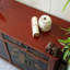 Armoire d'entrée Mid-Century en bois massif