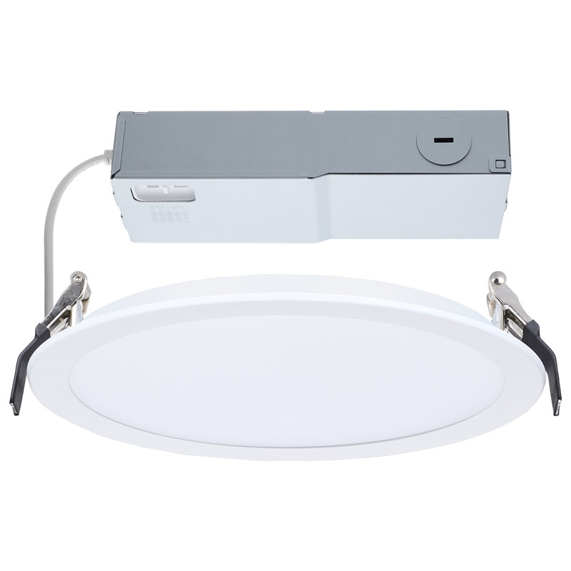 20 Watt 8 Inch LED Direct Wire Downlight Remote Driver CCT Selectable Dual Dimming Flat Face
