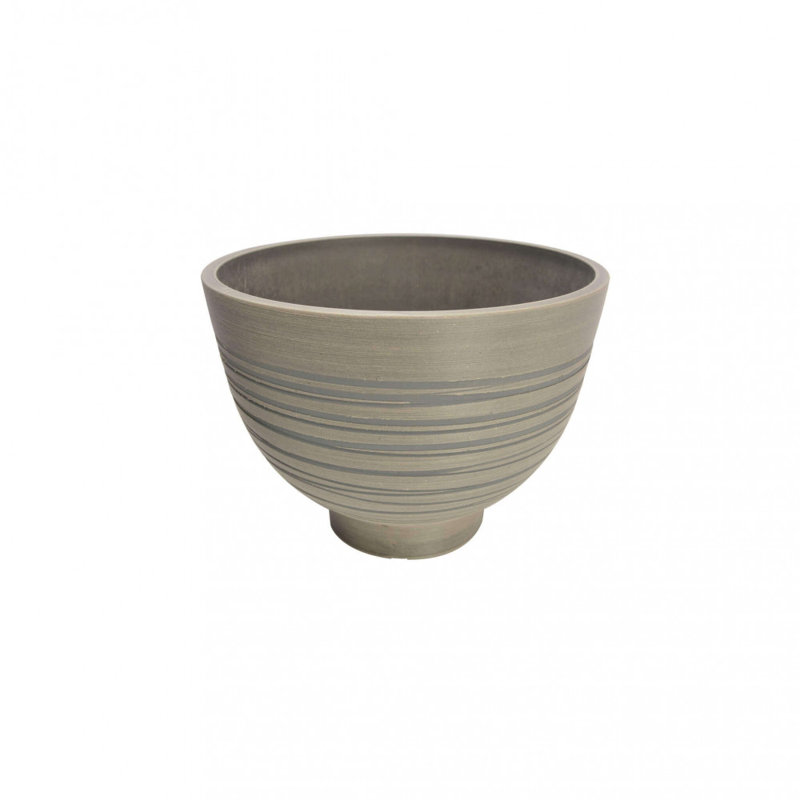 Keshana Synthetic Fiber Floor Vase, 1 piece, 19cm H x 25cm W x 25cm D, Anthracite