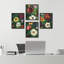 Expressive Floral Paintings Bold Garden Blooms Vibrant Nature Inspired, impression encadrée sur papier, 4 pièces-97770393-97770396