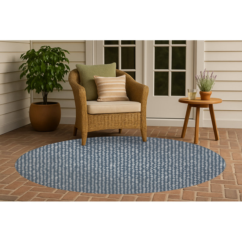 Tapis d'extérieur antidérapant à pois assortis, Rond 5 pi