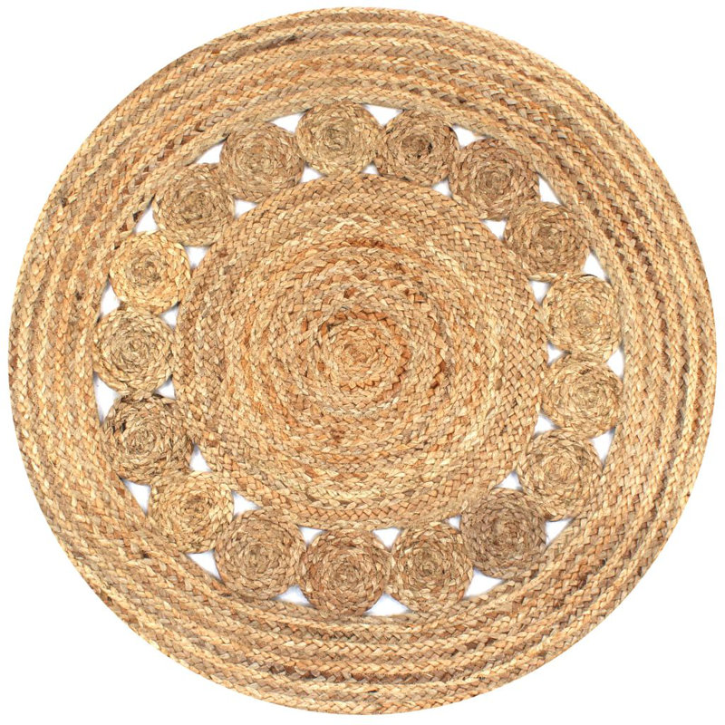 Round Tonsey Solid Colour Hand Woven Area Rug, Round 120cm