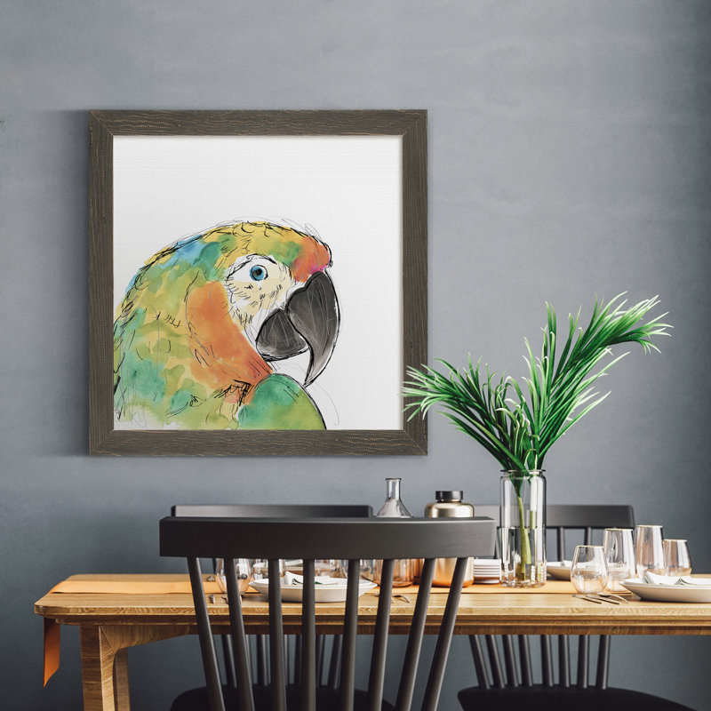 Olive horizon II, reproduction d’art sur toile encadrée, H 27,5 po x l 27,5 po x P 1,5 po, Cadre gris