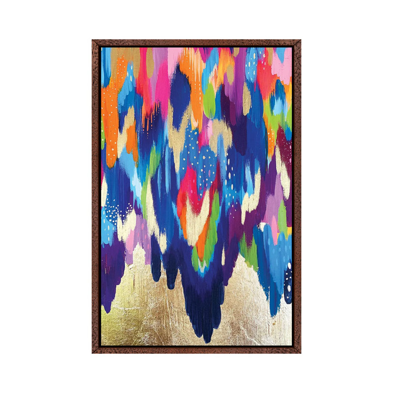 Brush Strokes LXXVIII by EttaVee - Painting on Canvas, 66.04 cm H x 45.72 cm W, Classic Brown Wood Framed