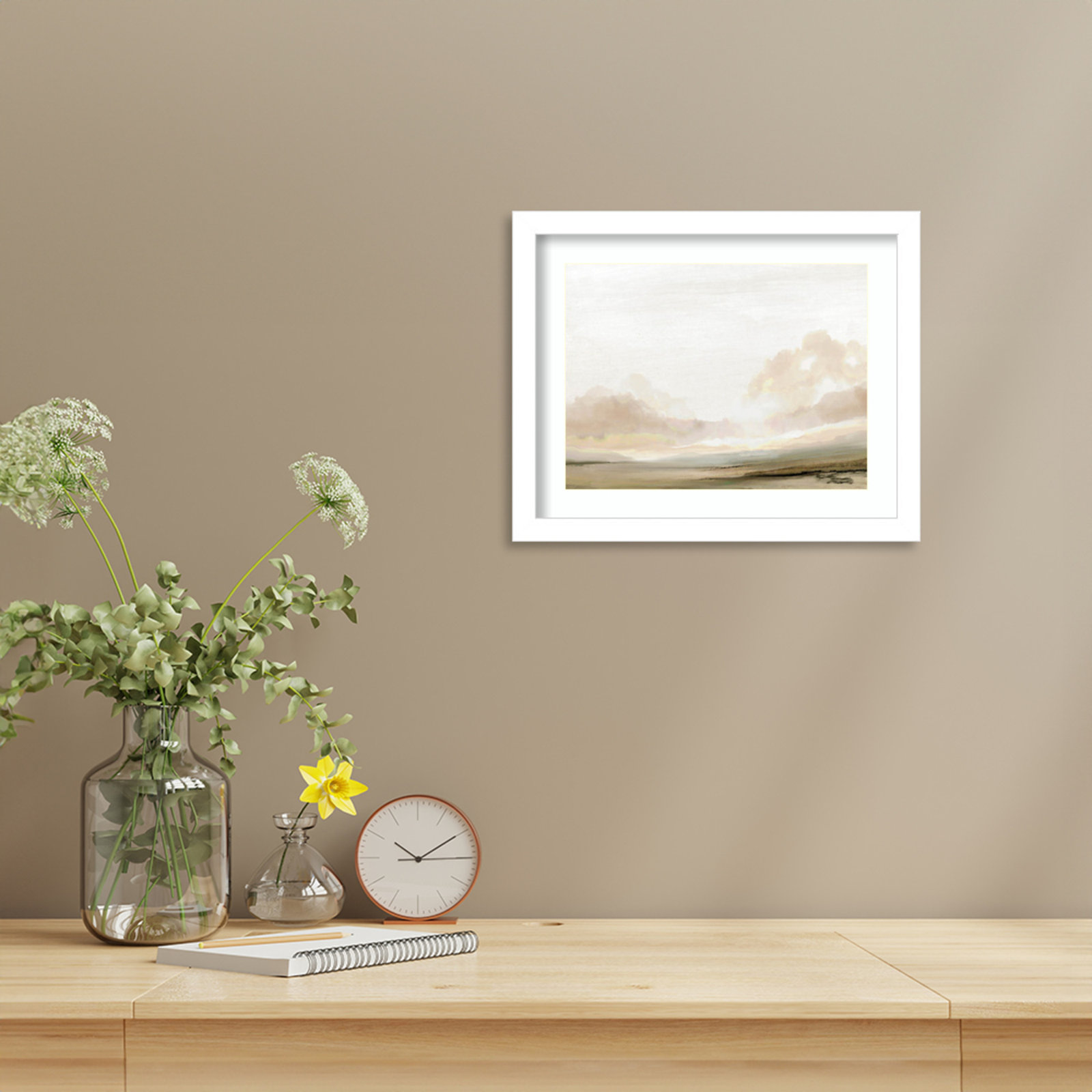 Southern Landscape by Dan Hobday, 11" H x 13" W x 1" D, White
