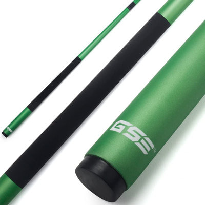 GSE 58" 2-Piece Matte Green Fiberglass Graphite Composite Billiard Pool Cue Stick for Men/Women - 21oz