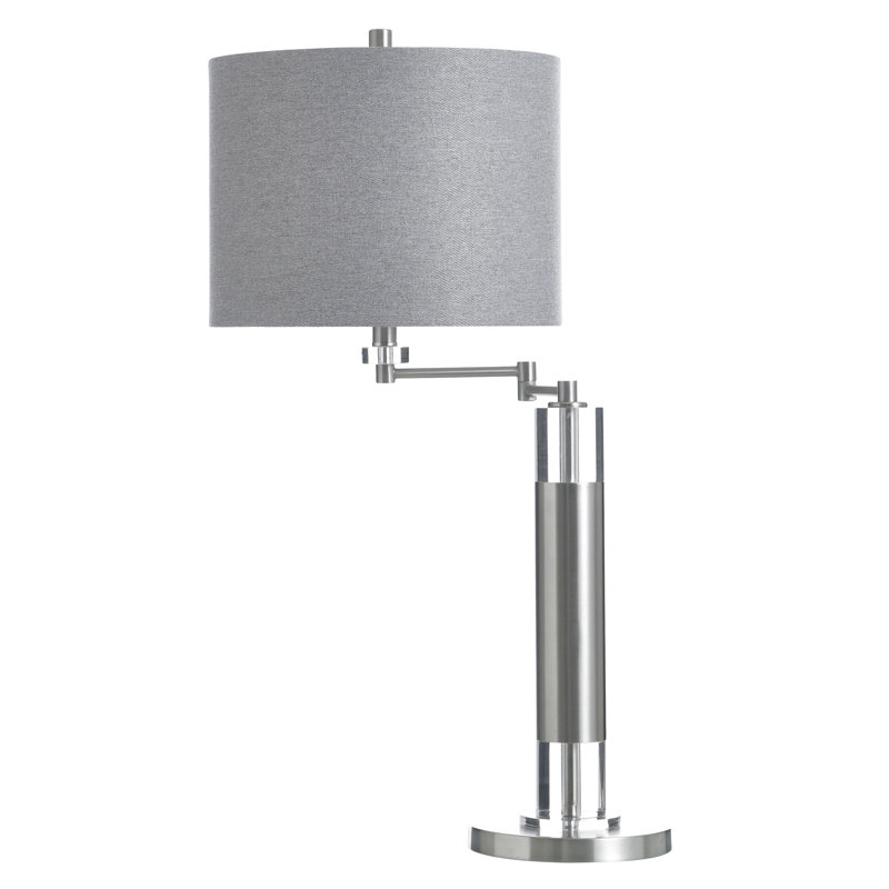Lampe de table en acier - abat-jour gris