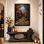 «Autumn Forest Path with Glowing Jack O Lanterns», art mural sur toile-356464311