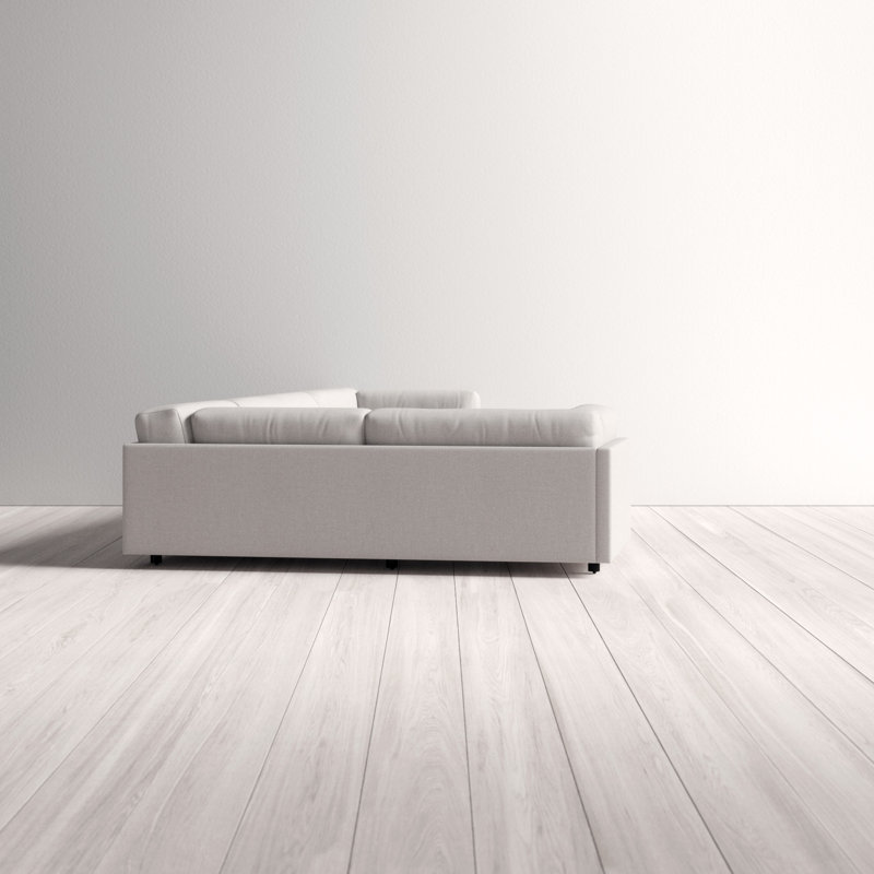 Sunday Upholstered L-Shaped Sectional, Right Hand Facing, Agnew Gray Textured Basketweave