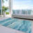 Machine Washable Indoor/Outdoor Christain ACN1251 Turquoise Rug-109531662