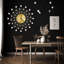 Grande horloge murale en métal 19,7 pouces avec accents en cristal doré pour salon, chambre à coucher et cuisine Jason