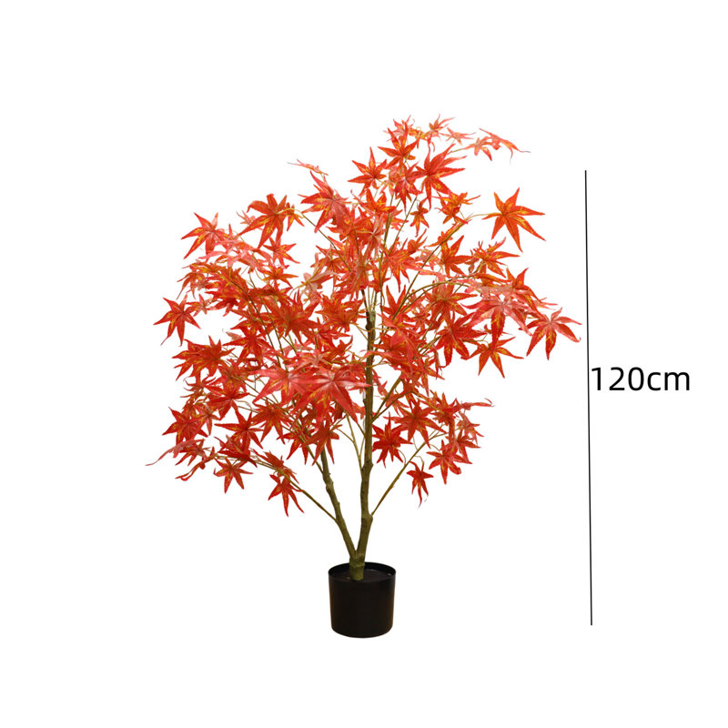 Autumn Maple Artificial Fall Tree In Plastic Pot, 47.24" H x 5.91" W x 5.91" D