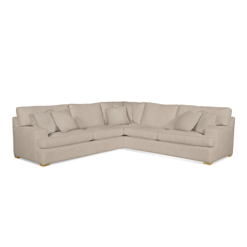 Sadie L-Sectional, Eggshell Crypton Performance; 0884-93, Honey Finish