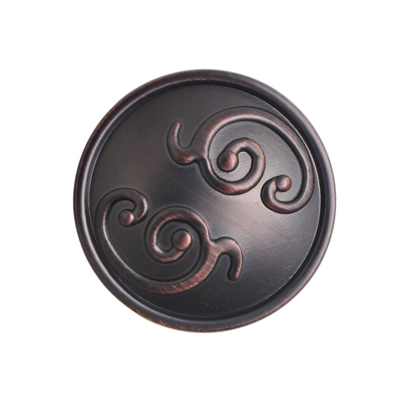 Poignée anneau Utopia Alley Roma - Boutons décoratifs pour armoires et tiroirs - Quincaillerie d'armoire rétro avec fini bronze huilé à la main - Poignées de tiroir en métal 1,3 po (ensemble de 10)