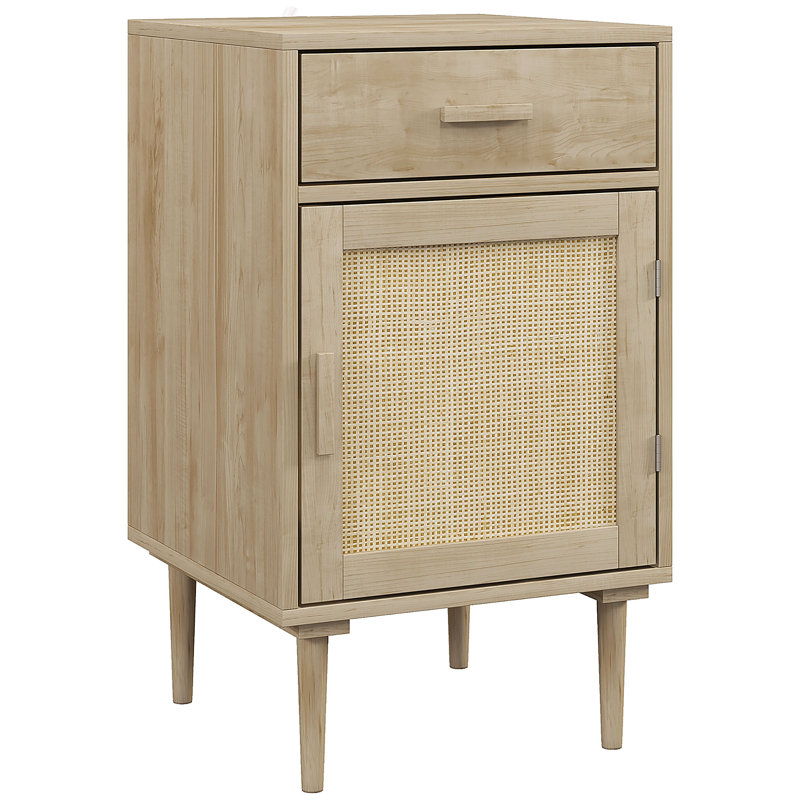 40cm W Engineered Wood Bedside Table