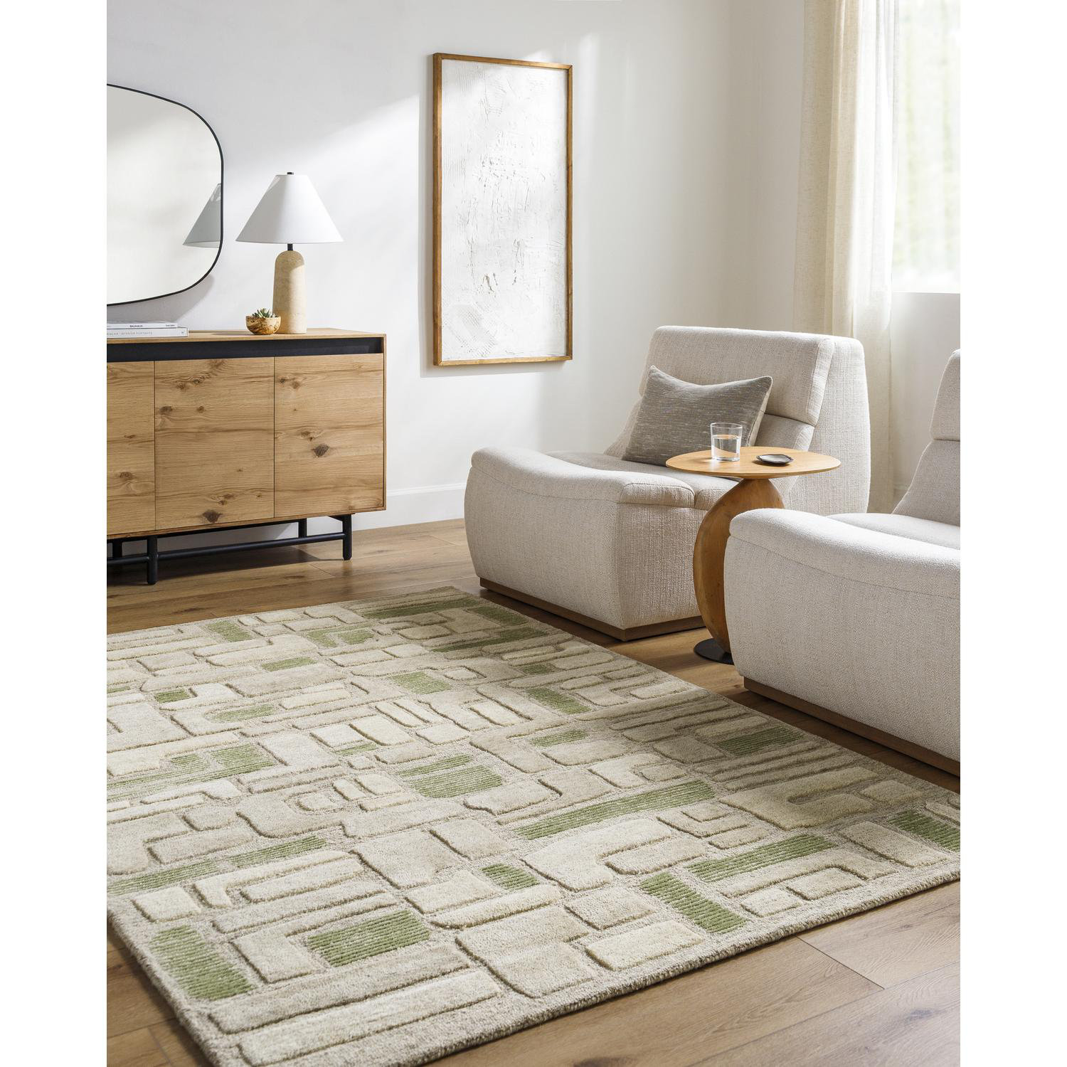 Liborius Hand-Tufted Geometric Rug, Rectangle 2' x 3'