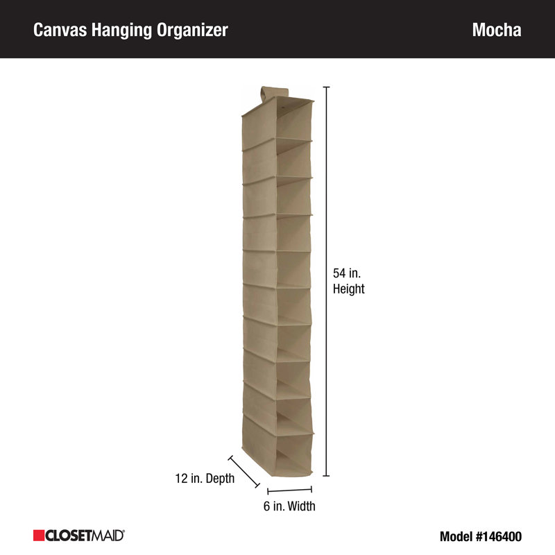 10-Shelf Hanging Organizer, Tan