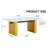 Modern Minimalist  Tempered Glass With Sticker Desktop Coffee Table And Dining Table, Paired With Golden MDF Decorative Columns. Computer Desk. Game Table. CT-1546