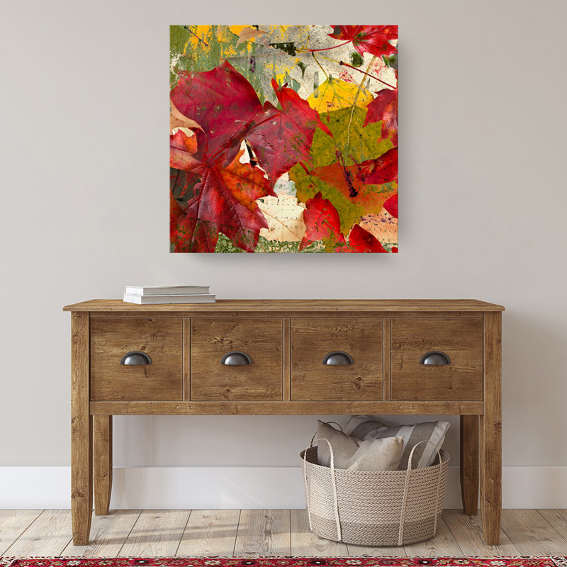 Impression d’art graphique sur toile tendue « automne XXI », H 16 po x l 16 po x 1,5 po