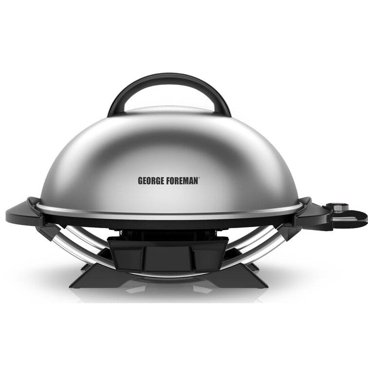 George Foreman, Silver, 12+ Servings Upto 15 Indoor/Outdoor Electric Grill,  GGR50B, REGULAR & 4-Serving Removable Plate Grill and Panini Press, Black