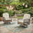 Baecher Wicker / Rattan 2 - Person Outdoor Seating Group with Swivel & Glider Chairs and Glass-Top Side Table-660944867