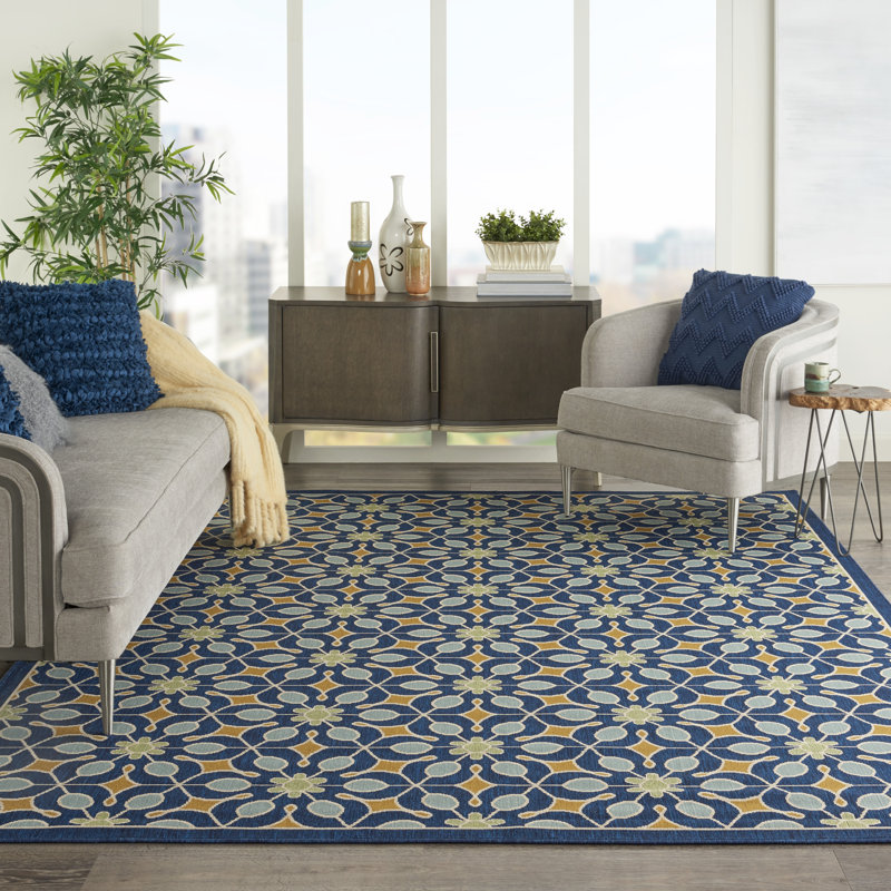 Yong Geometric Indoor / Outdoor Rug, Rectangle 9'3" x 12'9"