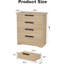 Commode à 4 tiroirs en bois, poignée intégrée, finition naturelle, armoire de rangement pour chambre à coucher ou espace de vie