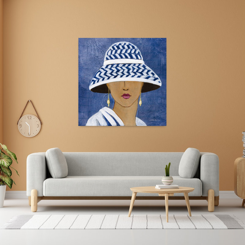 Lady with Hat II, art contemporain, H 48 po x l 48 po