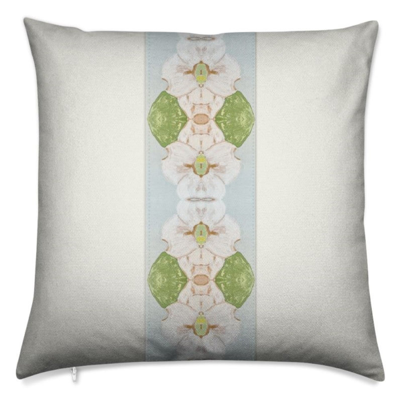 Flowering Dogwoods Square Pillow Cover & Insert, Light Blue, 24"H x 24"W