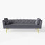 Canapé-lit moderne convertible pliable de 72 pouces avec un design capitonné, style rétro américain, velours gris, parfait pour les petits espaces-718030073