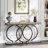 Industrial Console Table 55" - Narrow Long Entryway Sofa Table with Geometric Metal Frame & Vintage Grey Wood Top-162861149