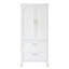 Armoire de rangement en acier 71 po avec 2 tiroirs et barre à vêtements, blanc éclatant-94311841-94311843