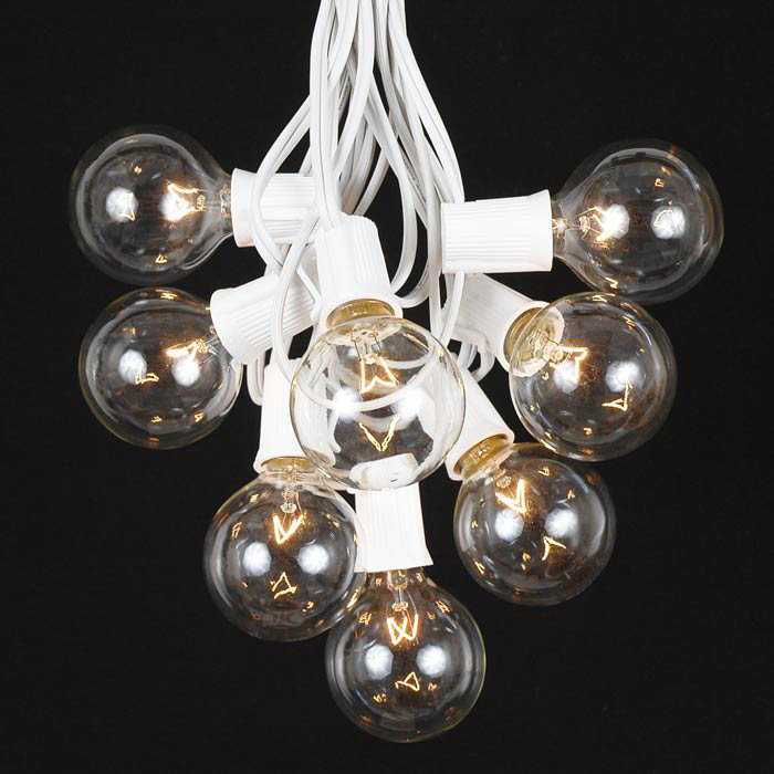 Mingus Outdoor Plug-in Globe String Light, White, 25 Feet