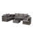 -piece Patio Furniture Set, Outdoor Wicker L-shaped Sectional With Corner Table And Glass Top Table For Poolside Or Backyard