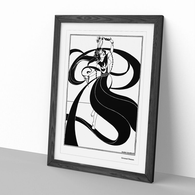Oriental Dancer by Aubrey Beardsley - Framed Print, Walnut Framed, 36cm H x 27cm W x 2cm D